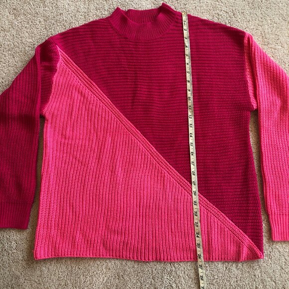 NWOT Shein ColorBlock Long-Sleeve Oversize Knit Sweater Top - Picture 7 of 9